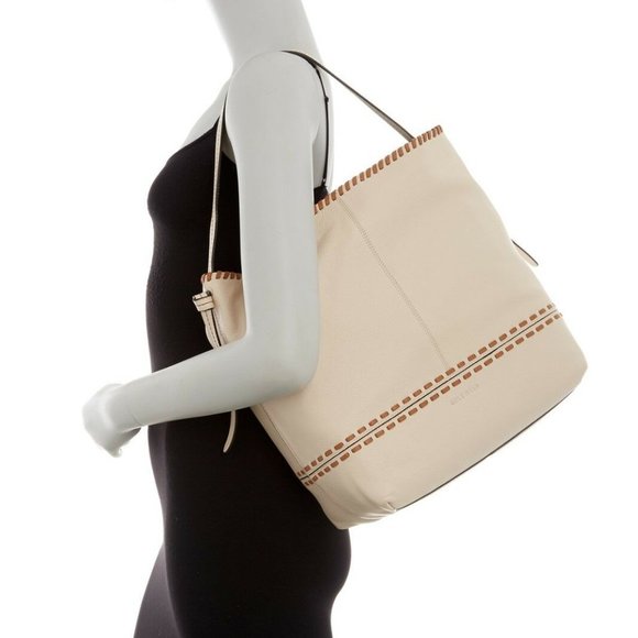 Cole Haan NEW Brynn Leather Shoulder Bag Large NWT Ivory - Picture 3 of 16